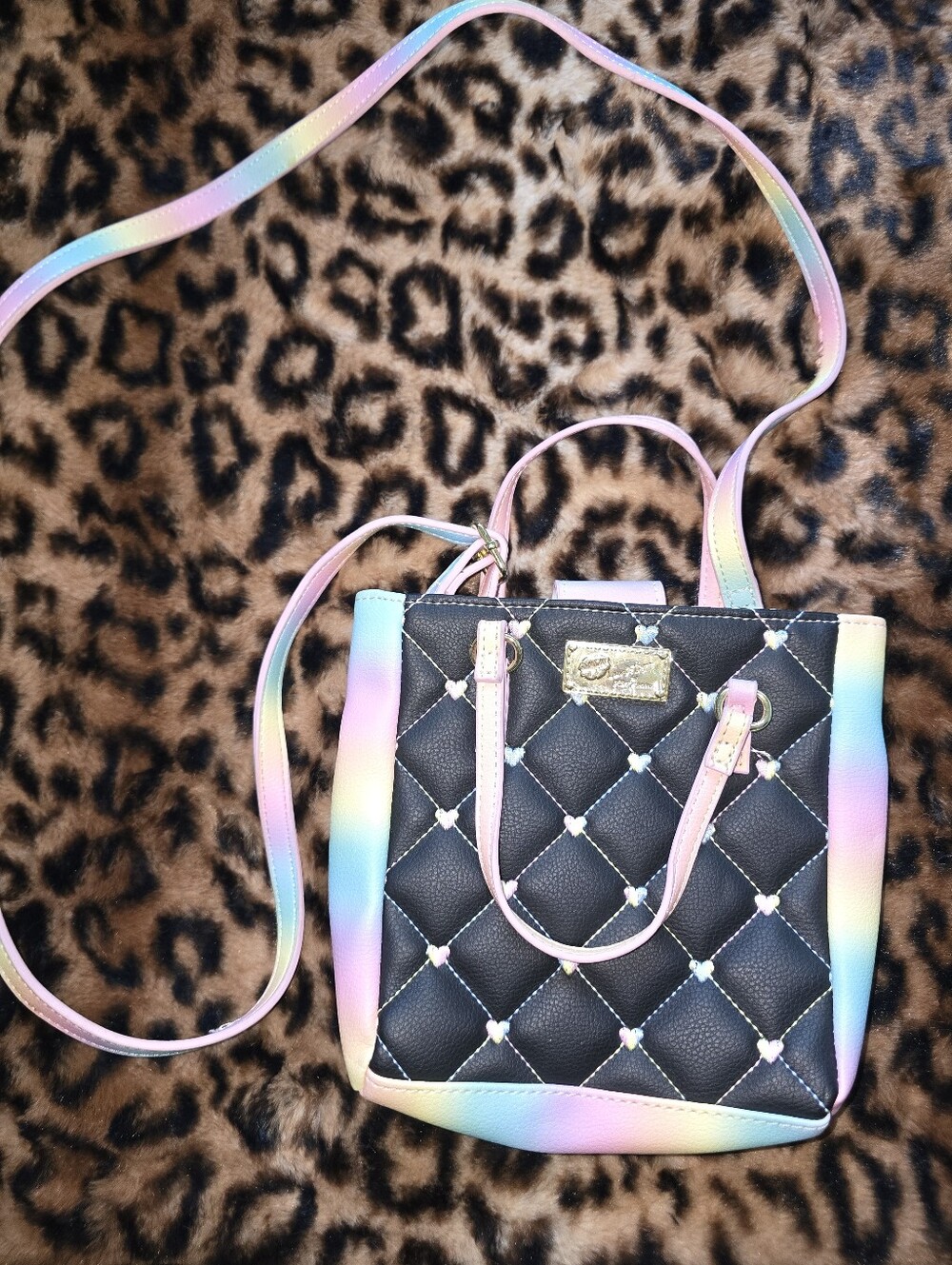 Betsey Johnson Pastel Rainbow Mini Purse